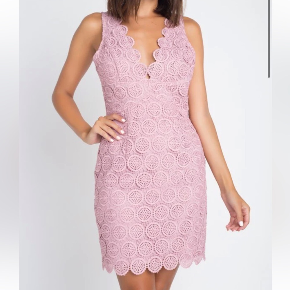 Minuet Purple body con lace dress